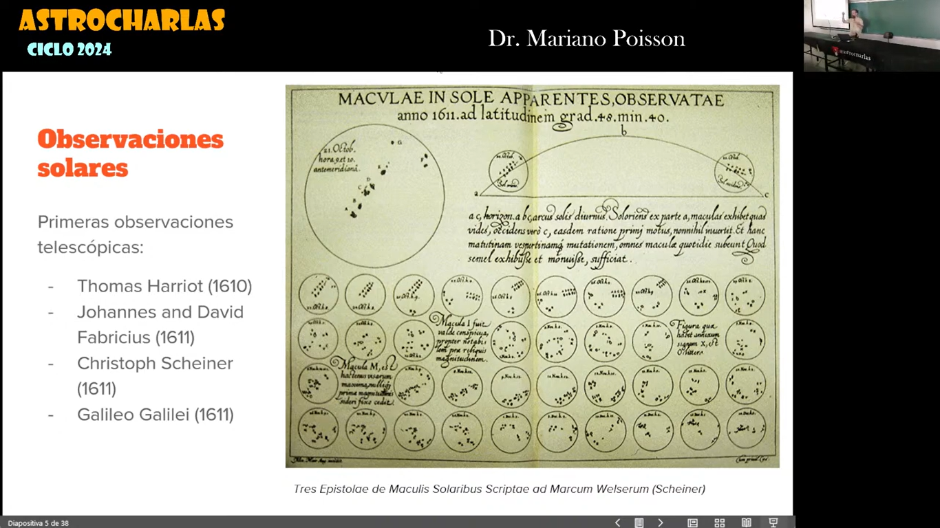 Primeras observaciones de manchas solares
